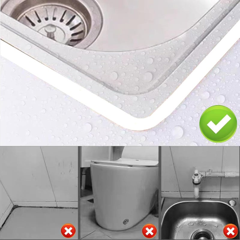 WSIWZAI Ceiling Molding Peel and Stick, Self Adhesive Flexible Trim Caulk Tape Sealant Strip for Stove Sink Toilet Wall Corner Tile Edge Bathroom Kitchen (White) - Image 3